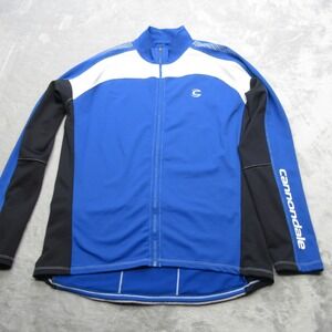 Cannondale Cycling Jacket Mens Large Blue Colorblock Pockets Full Zip Jersey